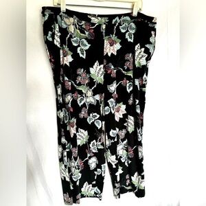 J. Jill Wearever Floral Print Cropped Wide Leg Pants Size XL